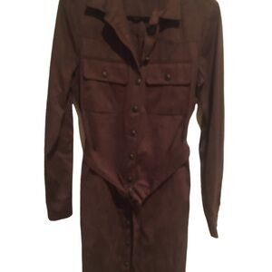 Guess Eudokia Faux-Leather Shirt Dress nwot​​​​​​​​​​